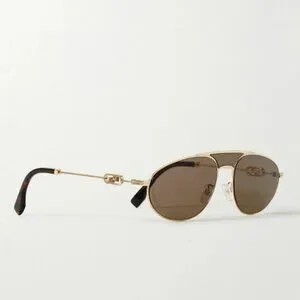 NEW Fendi FE40072U 30E  Fendi - O\'Lock Aviator-Style Gold-Tone Sunglasses FENDI NEW FENDI FE40072U 30E SUNGLASS AVIATOR GOLD METAL  main image 4